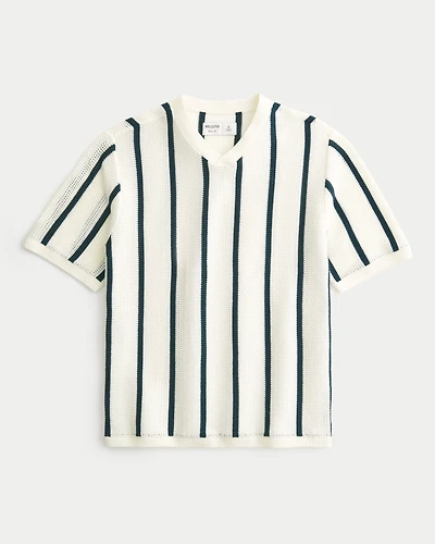 Boxy Short-Sleeve Sweater Polo