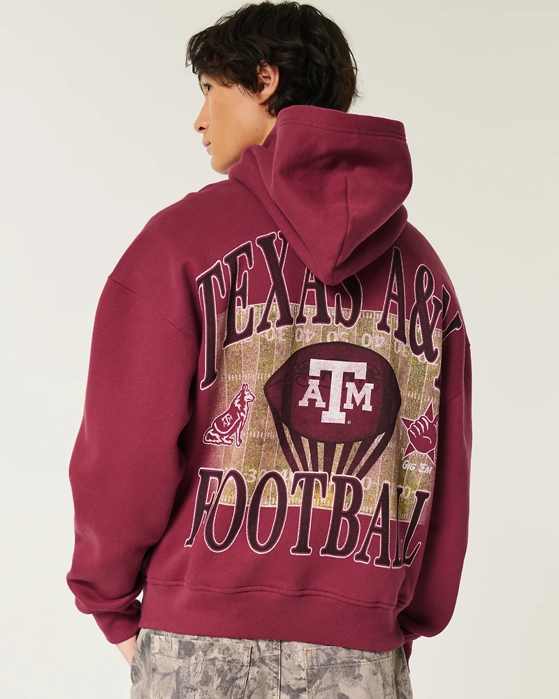 Boxy Texas A&M University Aggies Graphic Hoodie