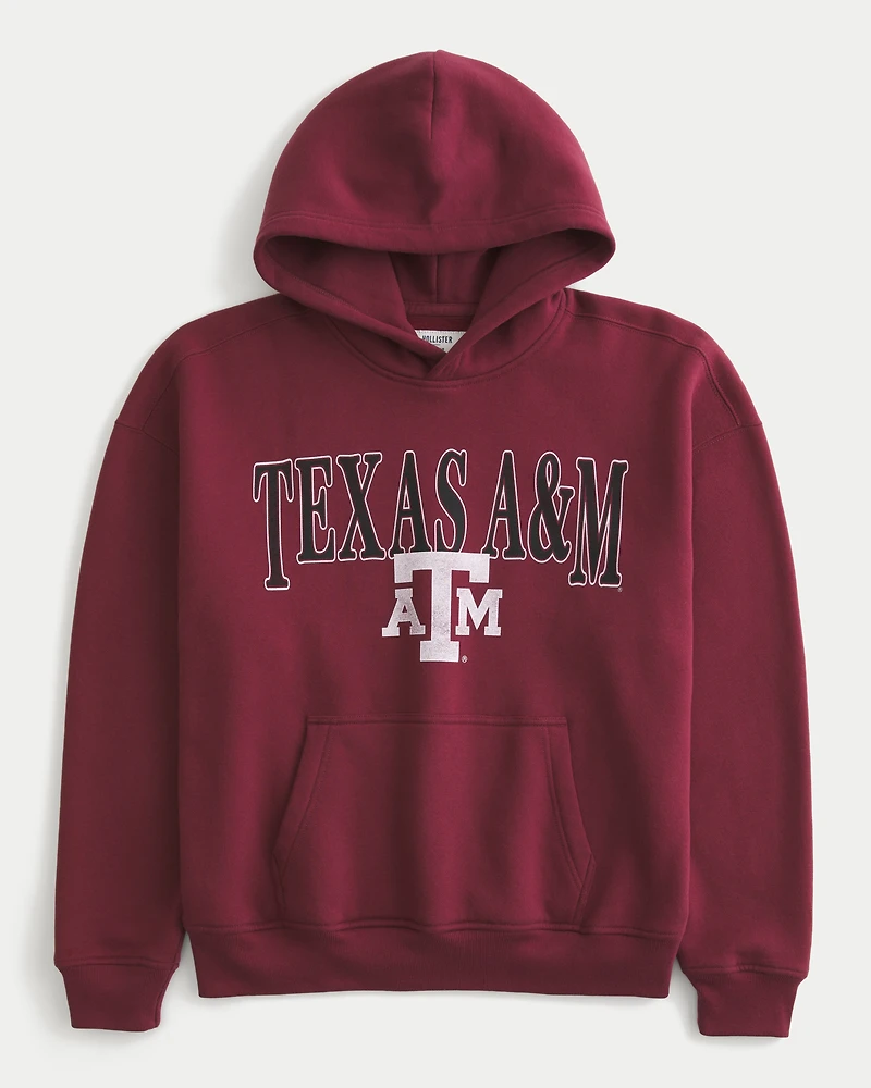 Boxy Texas A&M University Aggies Graphic Hoodie