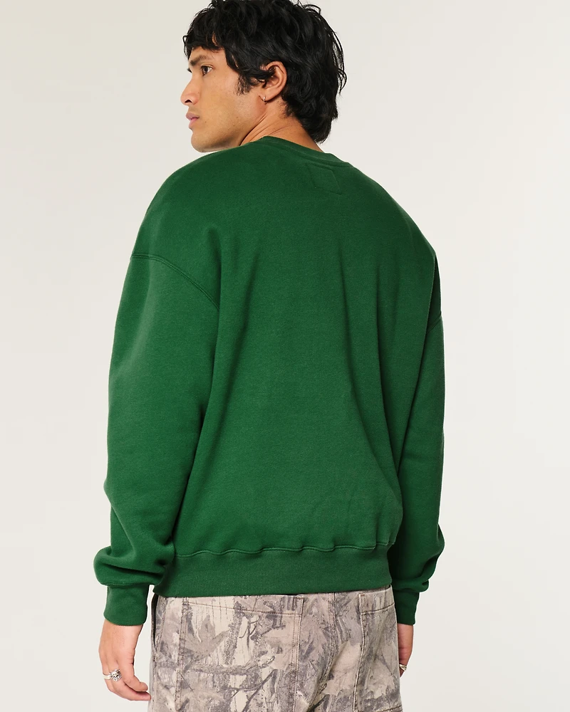 Boxy Baylor University Bears Graphic Crew Sweatshirt