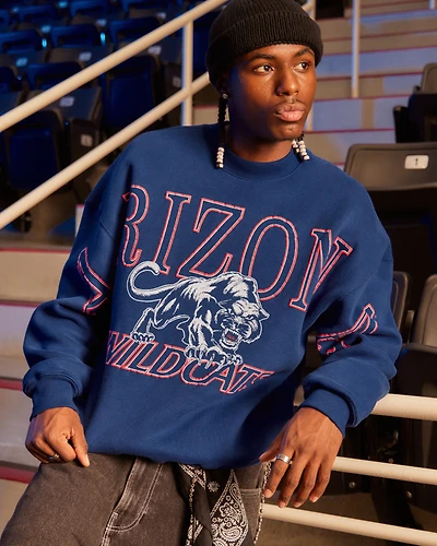 Boxy University of Arizona Wildcats Graphic Crew Sweatshirt
