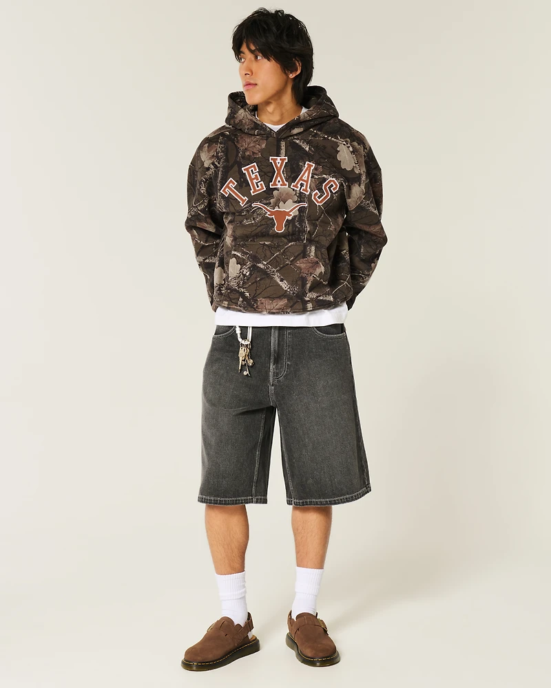 Boxy University of Texas at Austin Longhorns Graphic Camo Hoodie