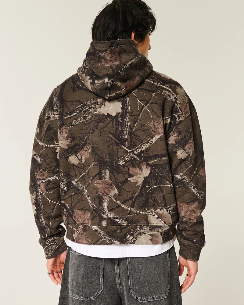Boxy University of Texas at Austin Longhorns Graphic Camo Hoodie