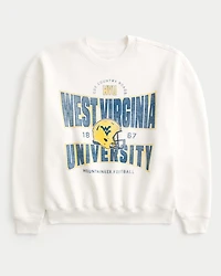 Boxy West Virginia University Graphic Crew Sweatshirt