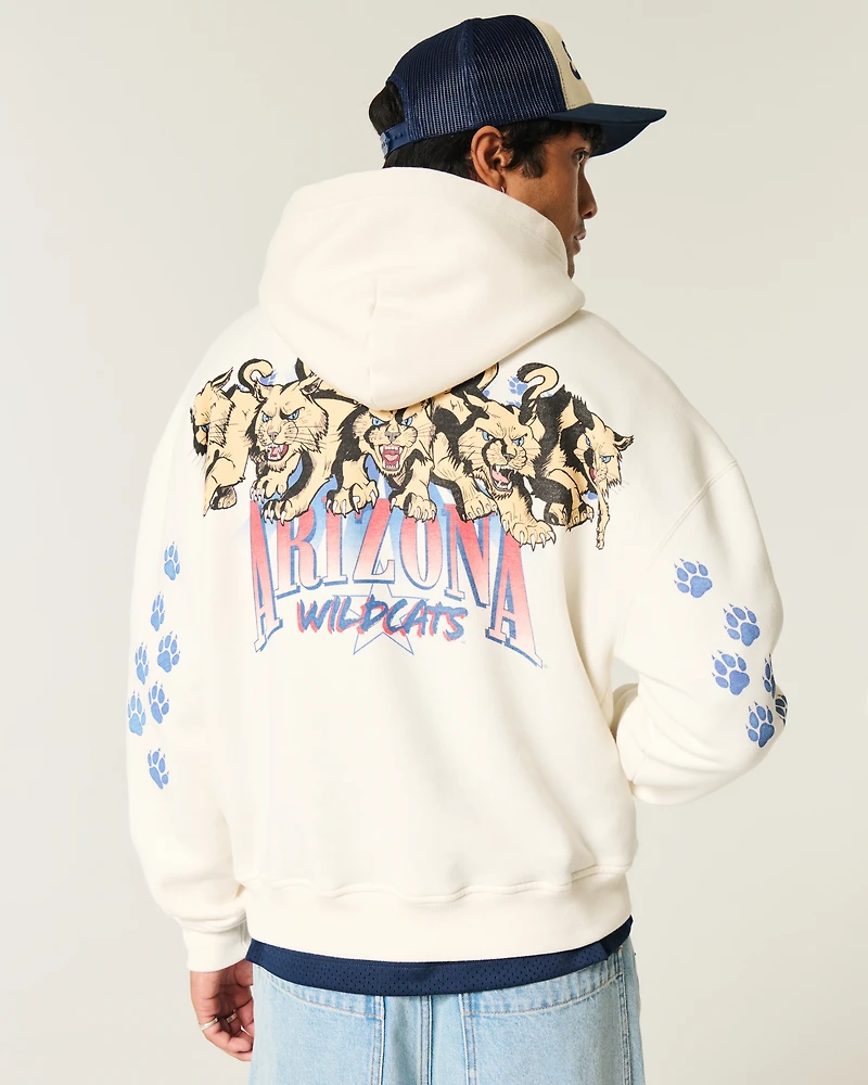 Boxy University of Arizona Wildcats Graphic Hoodie