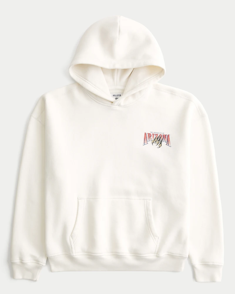 Boxy University of Arizona Wildcats Graphic Hoodie