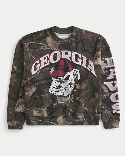 University of Georgia Graphic Camo Crew Sweatshirt