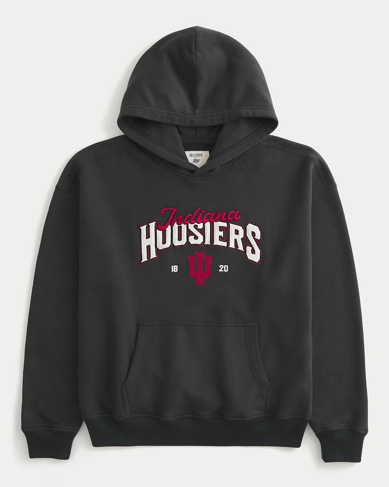 Boxy Indiana University Hoosiers Graphic Hoodie