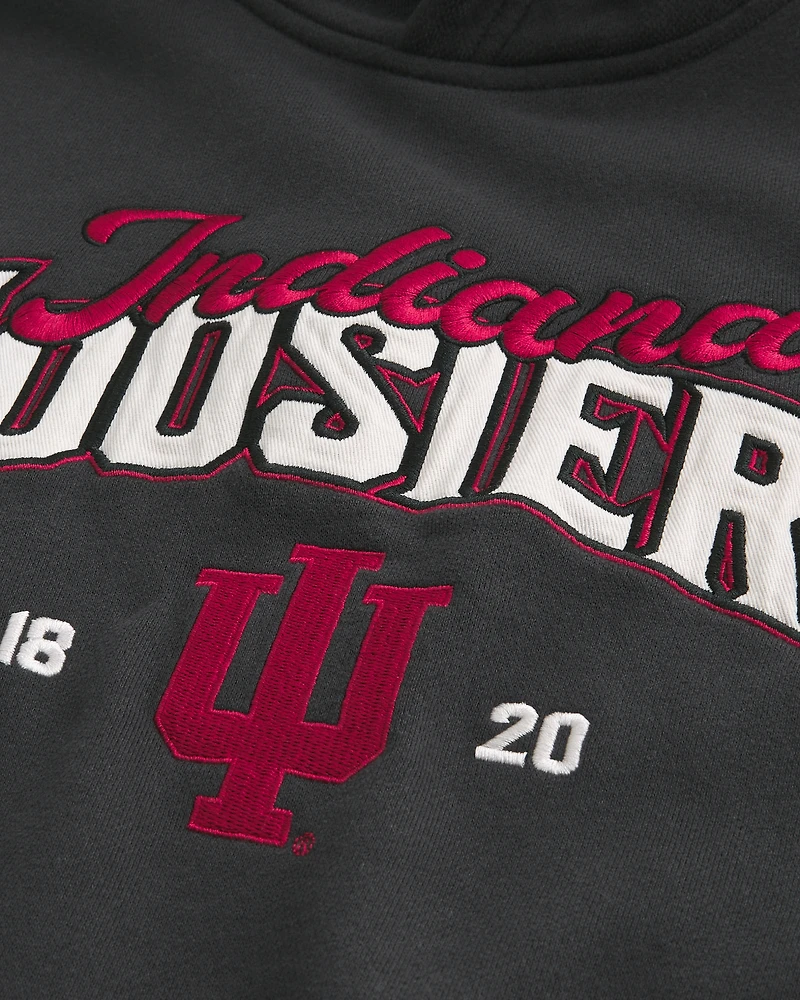 Boxy Indiana University Hoosiers Graphic Hoodie
