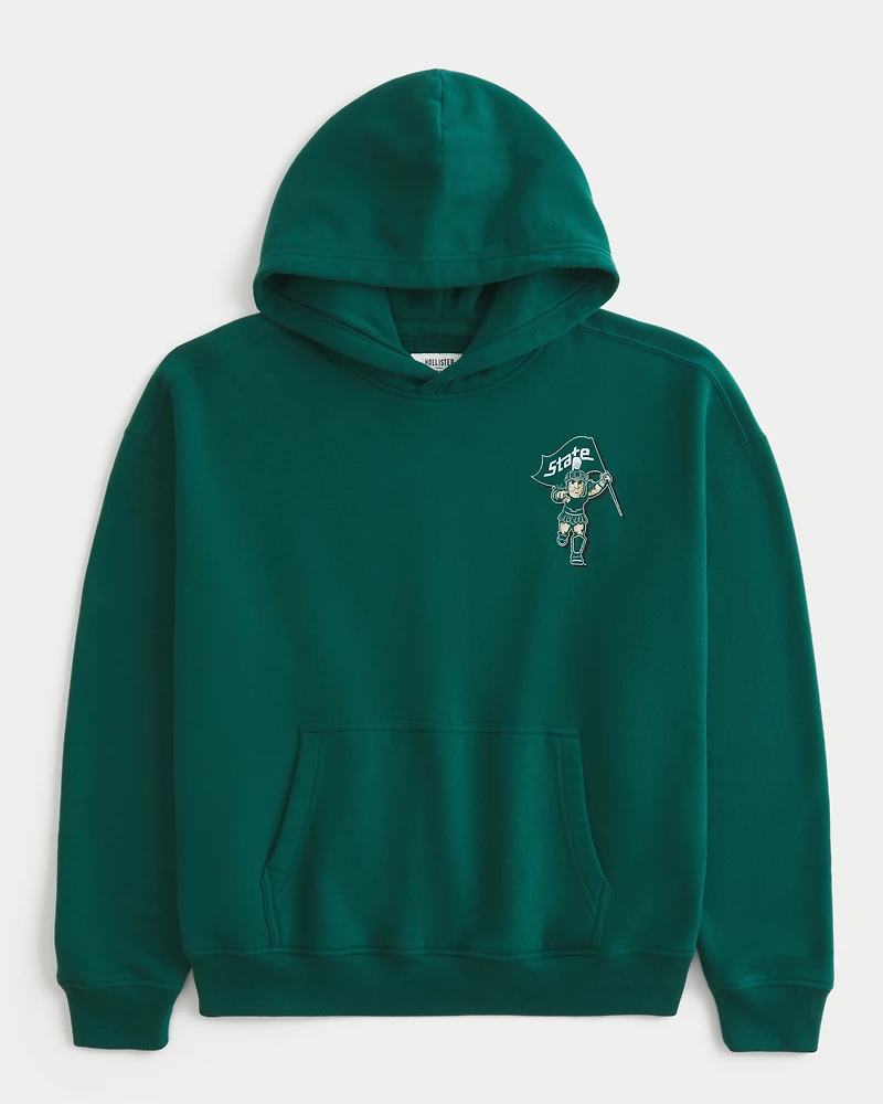 Boxy Michigan State University Spartans Graphic Hoodie