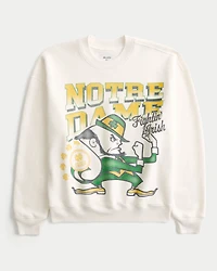 Boxy University of Notre Dame Fighting Irish Graphic Crew Sweatshirt