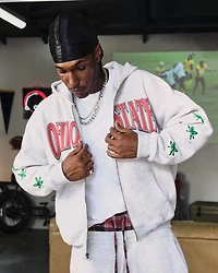 Boxy The Ohio State University Buckeyes Graphic Zip-Up Hoodie