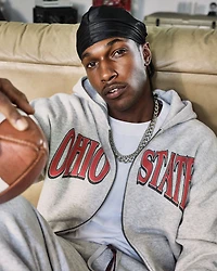 Boxy The Ohio State University Buckeyes Graphic Zip-Up Hoodie