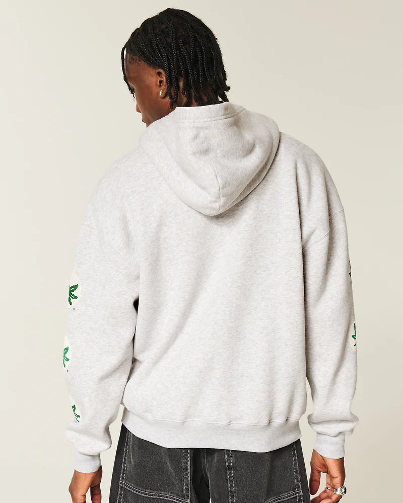 Boxy The Ohio State University Buckeyes Graphic Zip-Up Hoodie