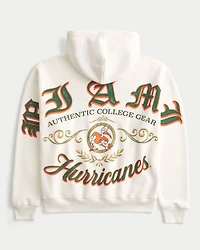 Boxy University of Miami Hurricanes Graphic Hoodie