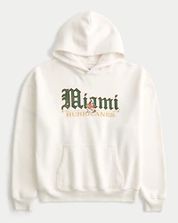 Boxy University of Miami Hurricanes Graphic Hoodie