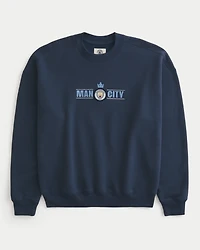 Boxy Manchester City FC Graphic Crew Sweatshirt