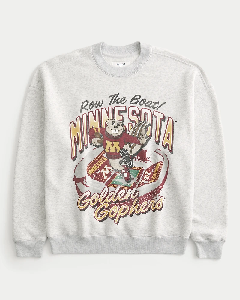 Boxy University of Minnesota Golden Gophers Graphic Crew Sweatshirt