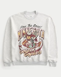 Boxy University of Minnesota Golden Gophers Graphic Crew Sweatshirt