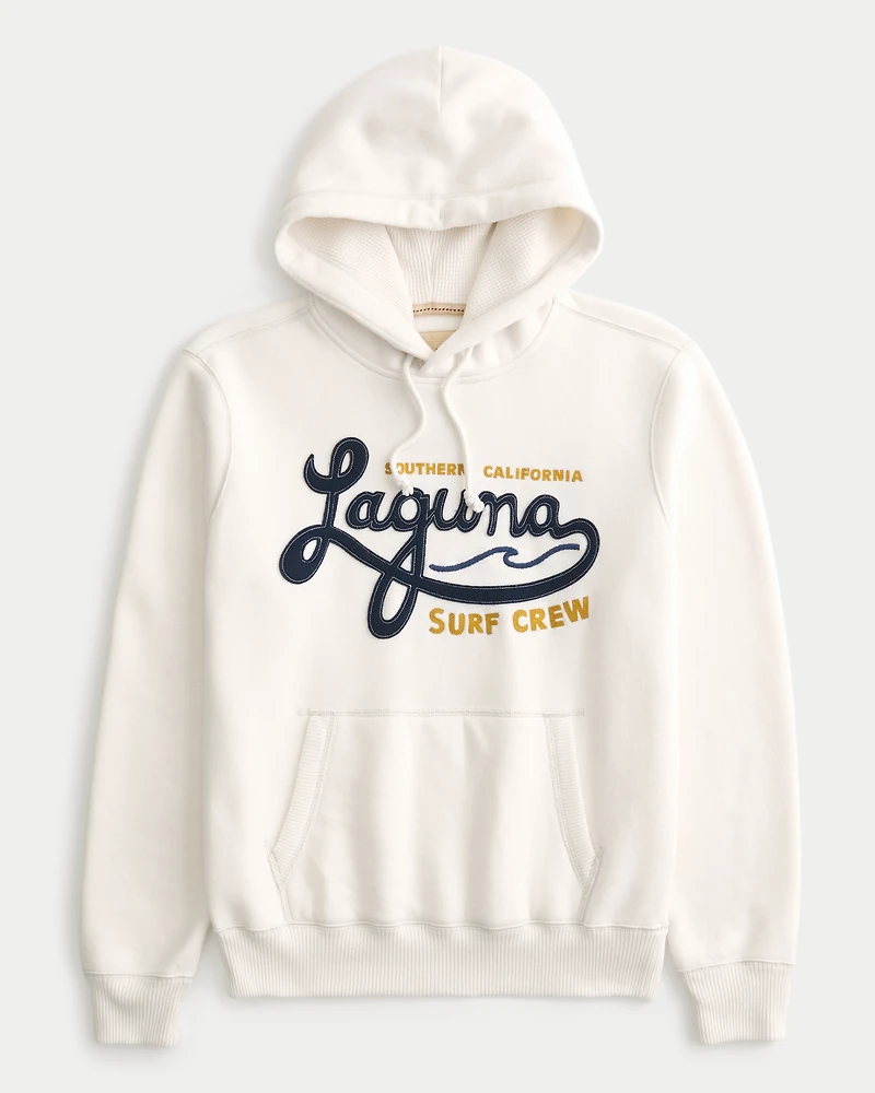 Waffle-Lined Laguna Graphic Surf Crew Hoodie
