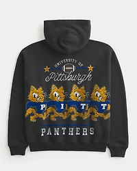 Boxy University of Pittsburgh Panthers Graphic Hoodie