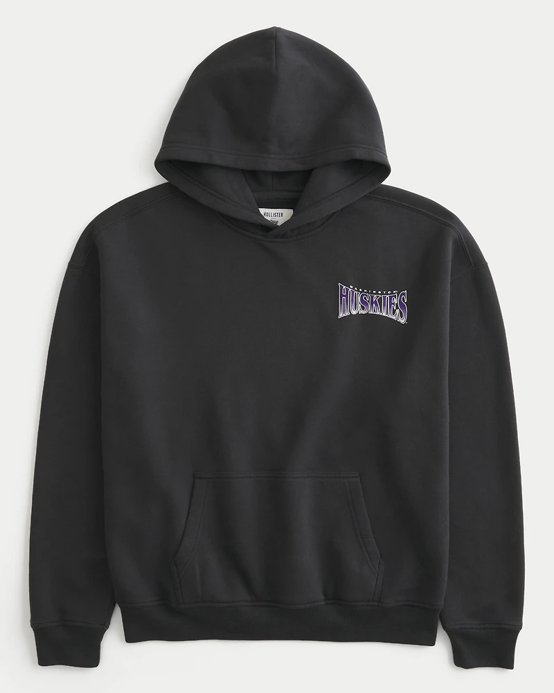 Boxy University of Washington Huskies Graphic Hoodie