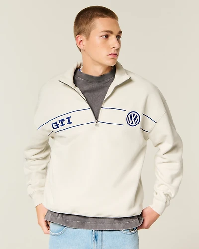 Boxy Half-Zip Volkswagen Graphic Sweatshirt