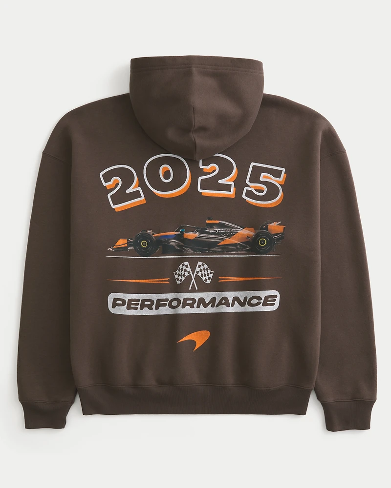 Boxy McLaren Graphic Zip-Up Hoodie