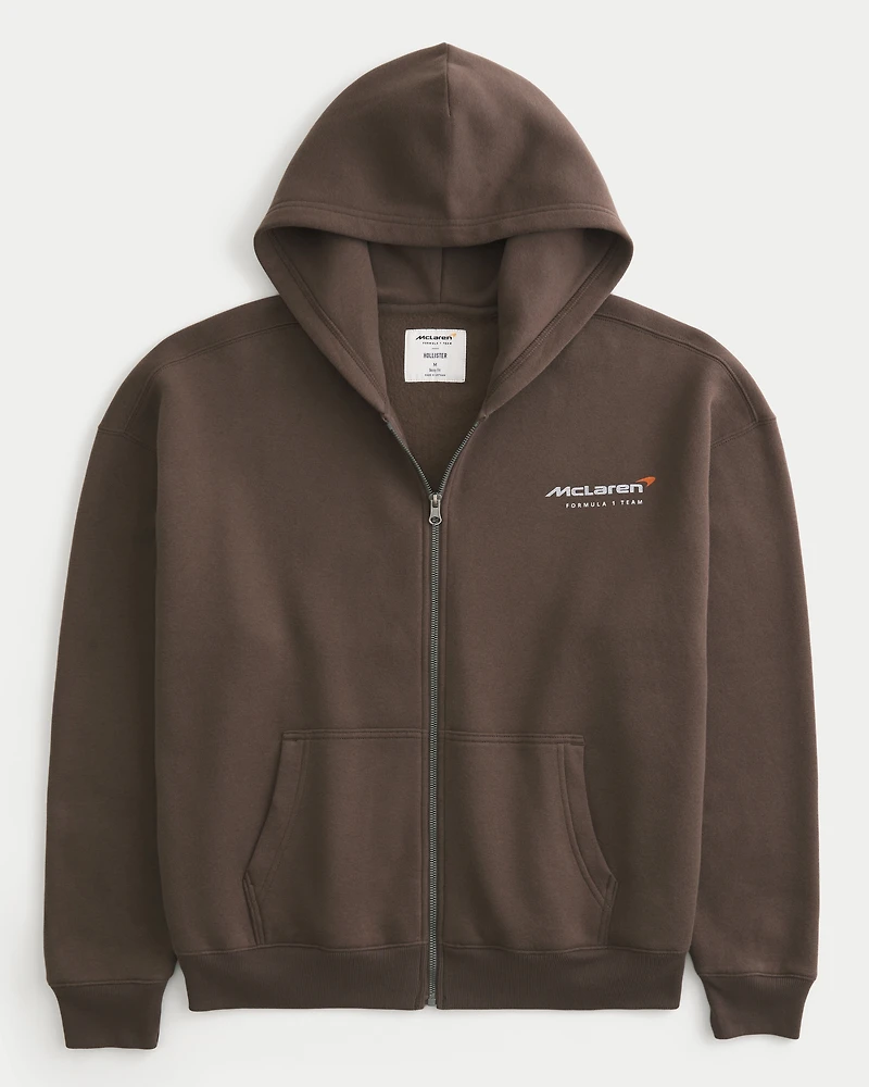 Boxy McLaren Graphic Zip-Up Hoodie