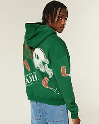 Boxy University of Miami Hurricanes Graphic Hoodie
