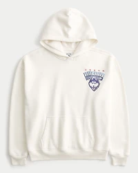 Boxy University of Connecticut Huskies Graphic Hoodie