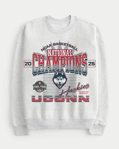 Boxy UConn Huskies National Championship Graphic Sweatshirt