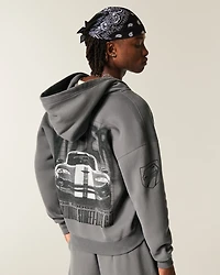 Boxy Dodge Viper Graphic Zip-Up Hoodie