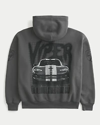 Boxy Dodge Viper Graphic Zip-Up Hoodie