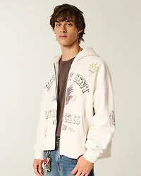 Rectangle Fit Los Angeles Graphic Zip-Up Hoodie