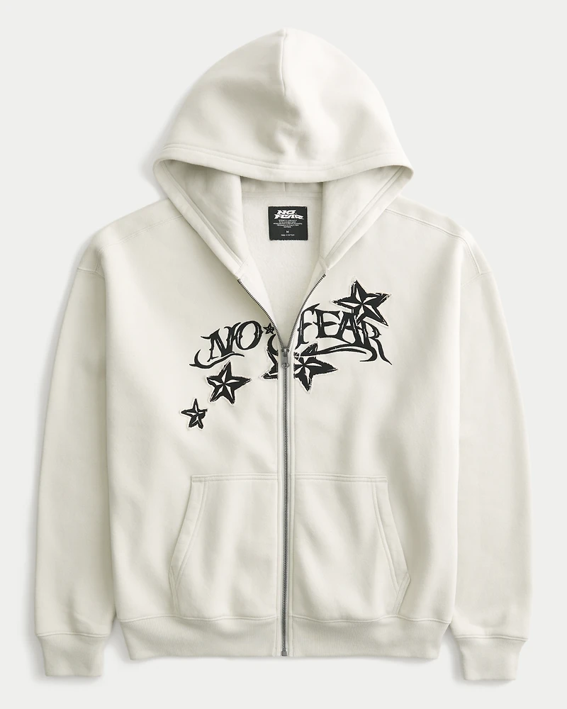 No Fear Graphic Zip-Up Hoodie
