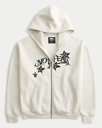 No Fear Graphic Zip-Up Hoodie