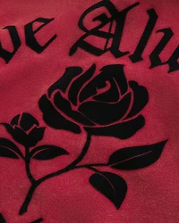 Boxy Rose Graphic Zip-Up Hoodie
