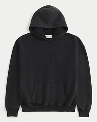 Boxy Embroidered Graphic Hoodie
