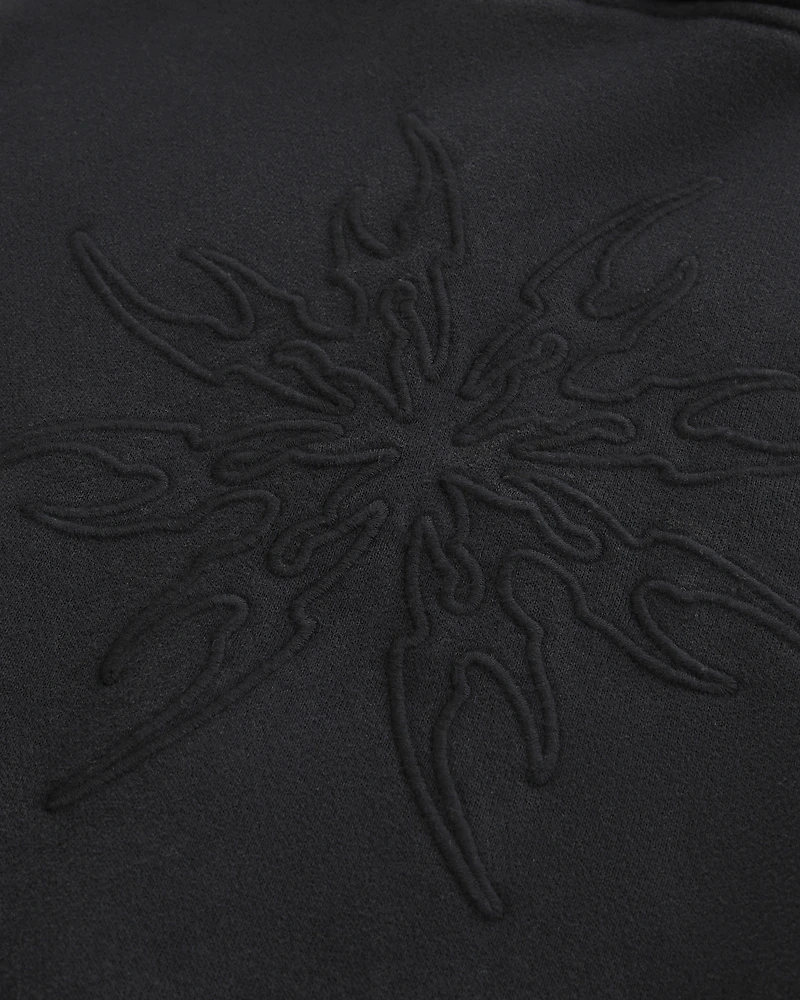 Boxy Embroidered Graphic Hoodie