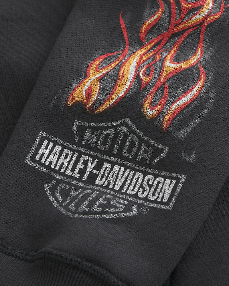 Boxy Zip-Up Harley-Davidson Graphic Hoodie