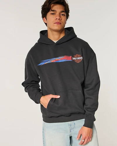 Boxy Harley-Davidson Motorcycles Graphic Hoodie