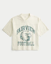 Boxy Crop Fairview Football Graphic Jersey