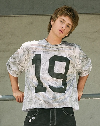 Baggy Graphic Camo Football Jersey