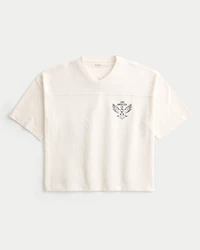 Heavyweight Baggy Crop Los Angeles Graphic Football T-Shirt