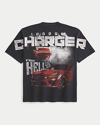 Boxy Heavyweight Dodge Charger Hellcat Graphic Tee