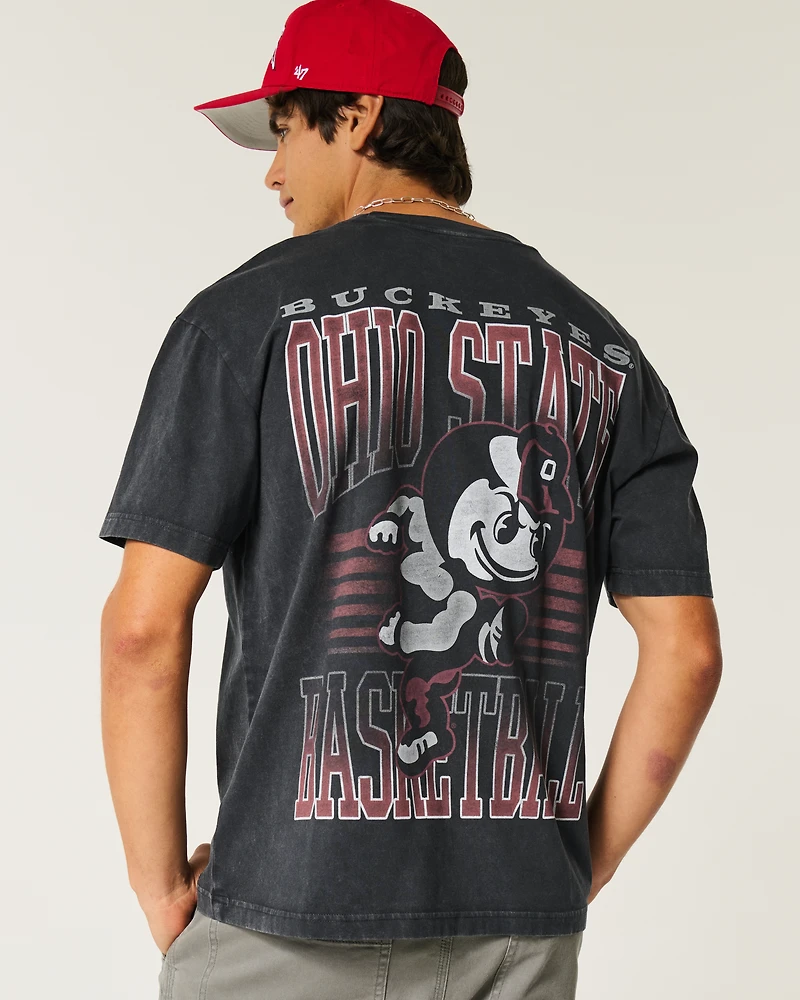 Boxy The Ohio State University Buckeyes Basketball Graphic Tee