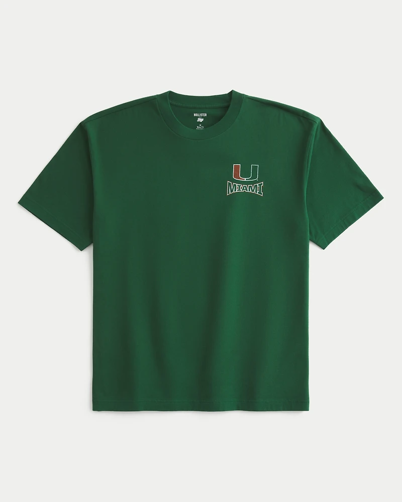 Boxy Miami Hurricanes Graphic Tee