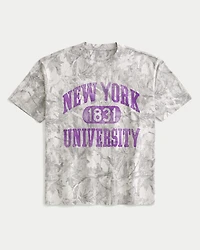 Boxy New York University Graphic Camo Tee