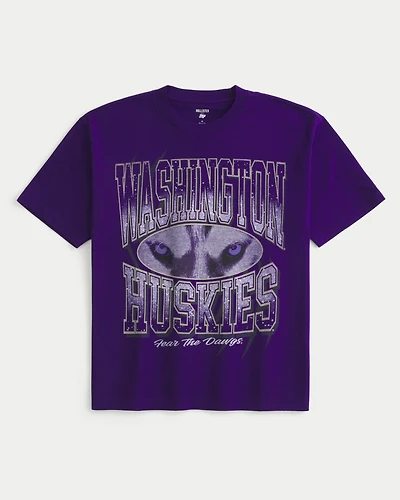 Boxy Washington Huskies Graphic Tee